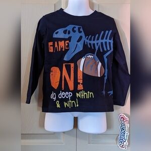 New Gerber graduates long sleeve boy shirt dinosaur football size 3T, T1A